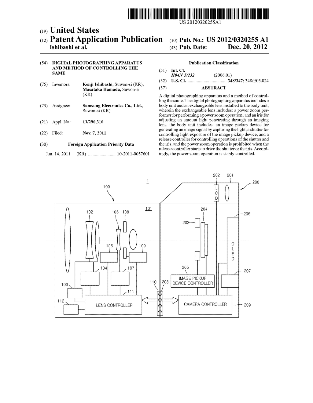 DIGITAL PHOTOGRAPHING APPARATUS AND METHOD OF CONTROLLING THE SAME - diagram, schematic, and image 01