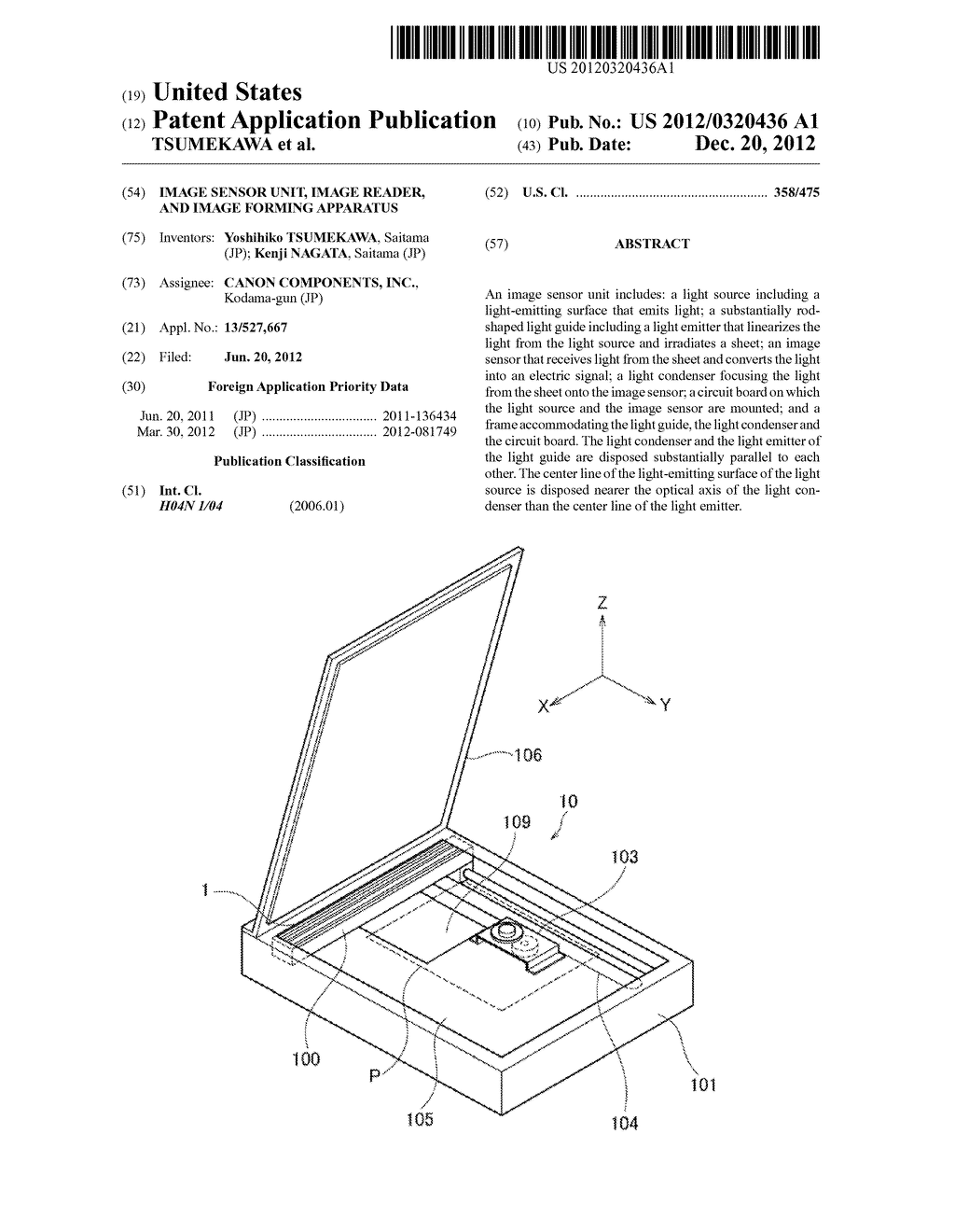 IMAGE SENSOR UNIT, IMAGE READER, AND IMAGE FORMING APPARATUS - diagram, schematic, and image 01