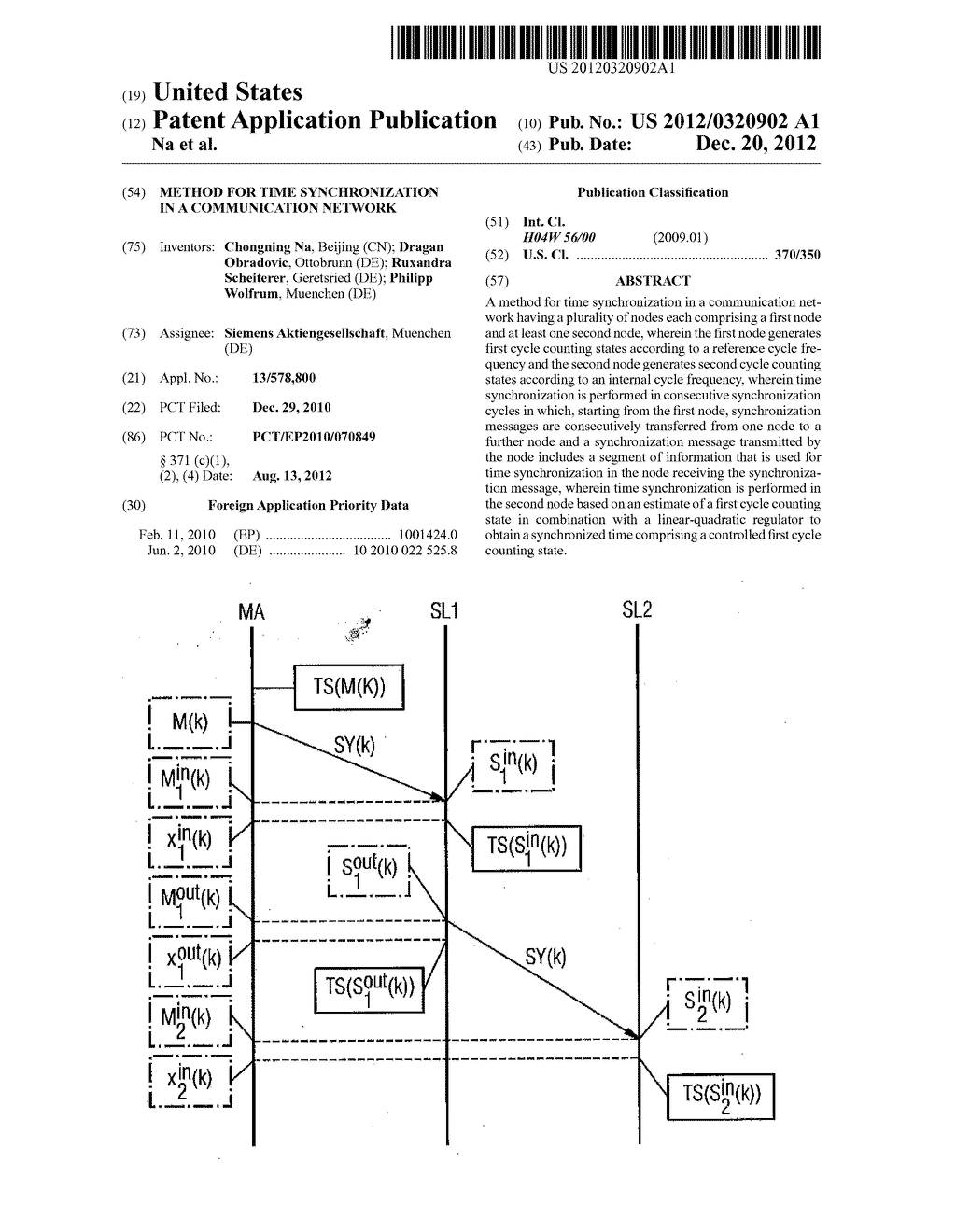 Method for Time Synchronization in a Communication Network - diagram, schematic, and image 01