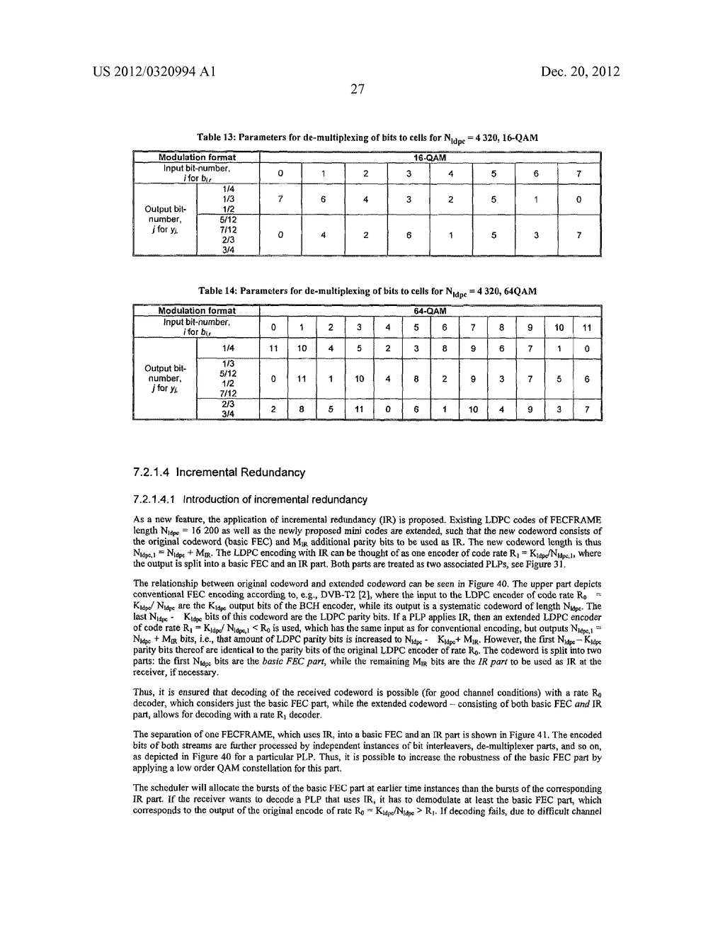 ENCODER AND ENCODING METHOD PROVIDING INCREMENTAL REDUNDANCY - diagram, schematic, and image 71