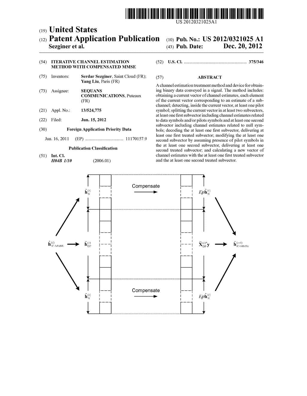 ITERATIVE CHANNEL ESTIMATION METHOD WITH COMPENSATED MMSE - diagram, schematic, and image 01