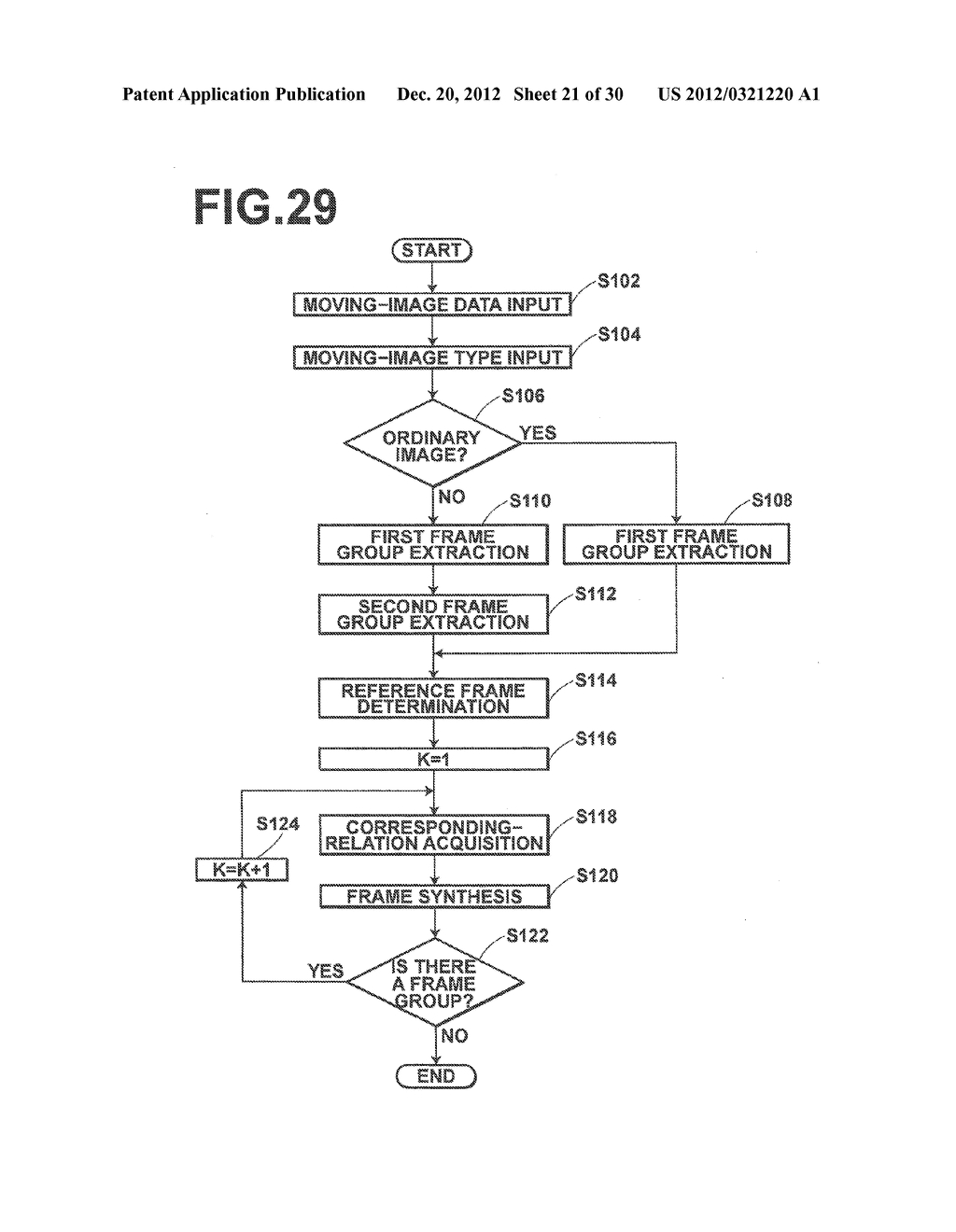 METHOD AND DEVICE FOR VIDEO IMAGE PROCESSING, CALCULATING THE SIMILARITY     BETWEEN VIDEO FRAMES, AND ACQUIRING A SYNTHESIZED FRAME BY SYNTHESIZING A     PLURALITY OF CONTIGUOUS SAMPLED FRAMES - diagram, schematic, and image 22