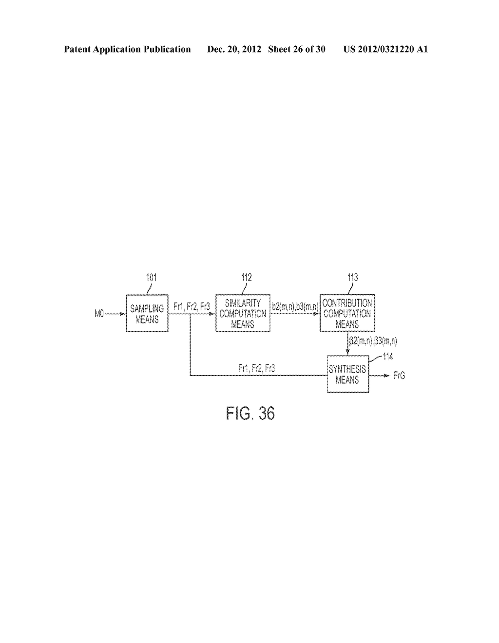 METHOD AND DEVICE FOR VIDEO IMAGE PROCESSING, CALCULATING THE SIMILARITY     BETWEEN VIDEO FRAMES, AND ACQUIRING A SYNTHESIZED FRAME BY SYNTHESIZING A     PLURALITY OF CONTIGUOUS SAMPLED FRAMES - diagram, schematic, and image 27