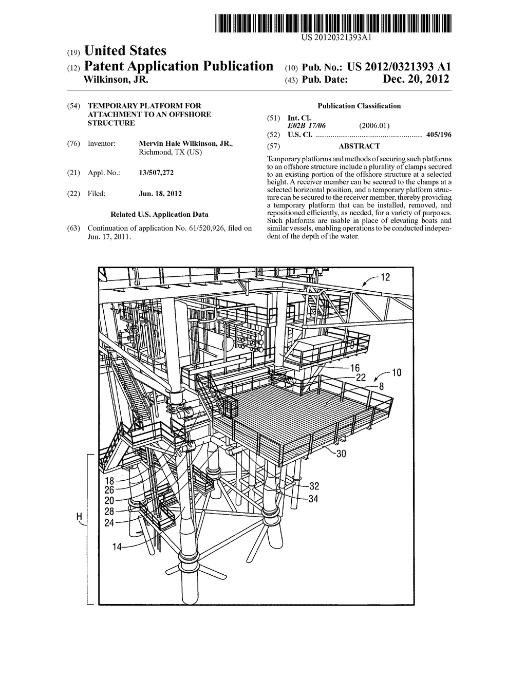 Temporary platform for attachment to an offshore structure - diagram, schematic, and image 01