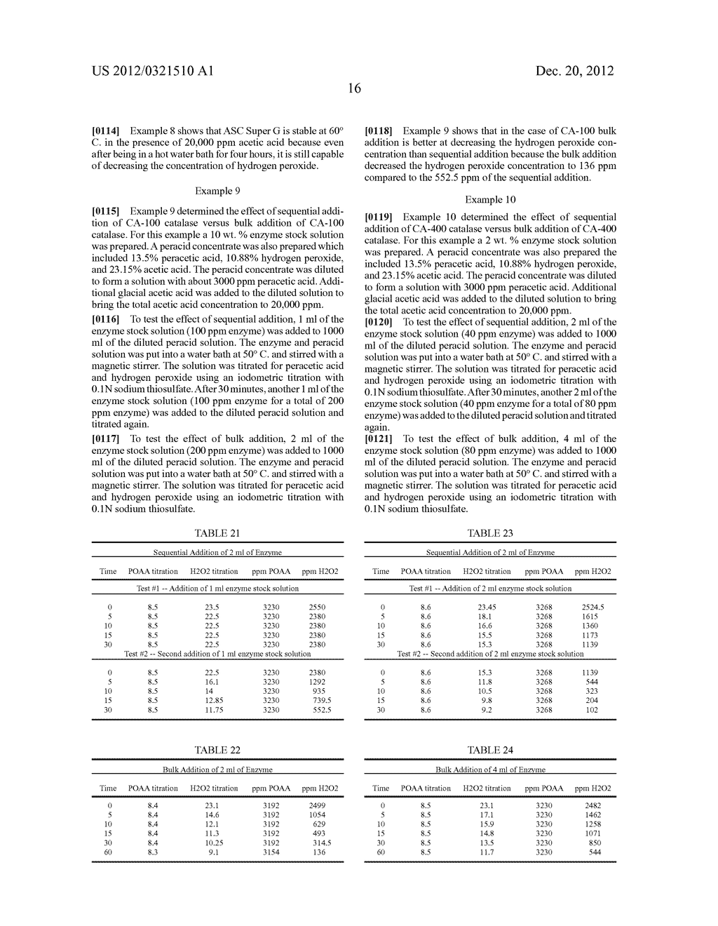 ANTIMICROBIAL PERACID COMPOSITIONS WITH SELECTED CATALASE ENZYMES AND     METHODS OF USE IN ASEPTIC PACKAGING - diagram, schematic, and image 18