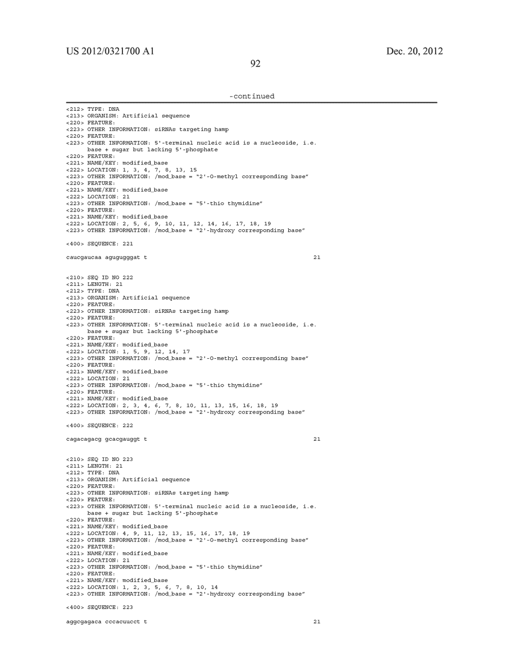 Compositions And Methods For Inhibiting Expression Of The HAMP Gene - diagram, schematic, and image 102