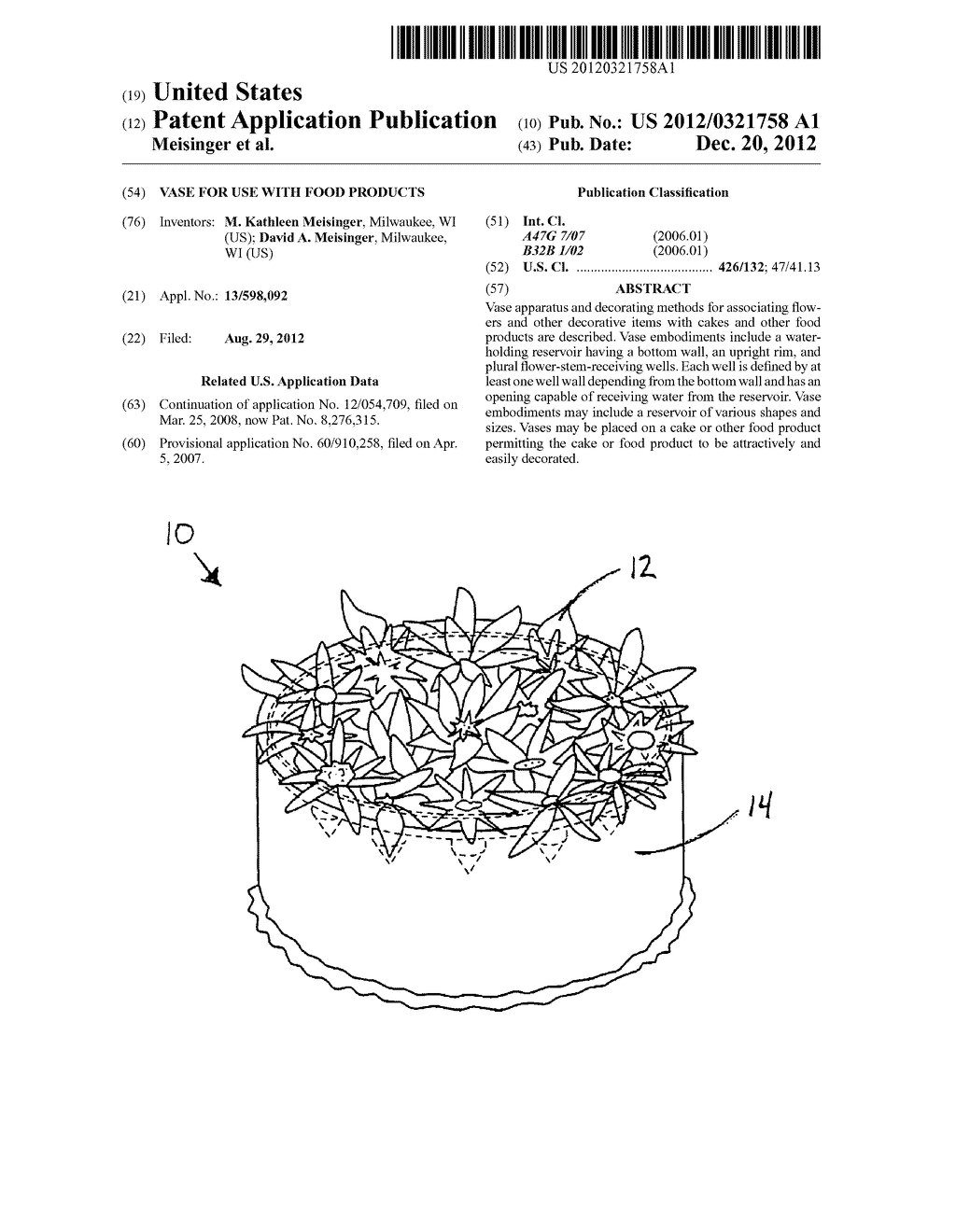 Vase for Use with Food Products - diagram, schematic, and image 01