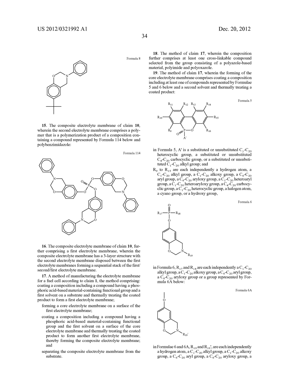 COMPOSITE ELECTROLYTE MEMBRANE FOR FUEL CELL, METHOD OF MANUFACTURING THE     MEMBRANE, AND FUEL CELL INCLUDING THE MEMBRANE - diagram, schematic, and image 39