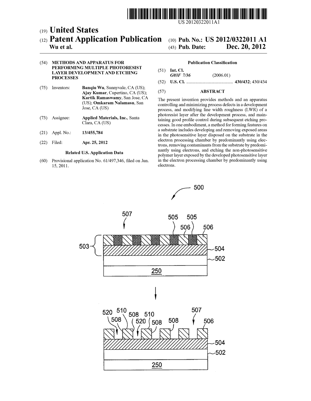 METHODS AND APPARATUS FOR PERFORMING MULTIPLE PHOTORESIST LAYER     DEVELOPMENT AND ETCHING PROCESSES - diagram, schematic, and image 01