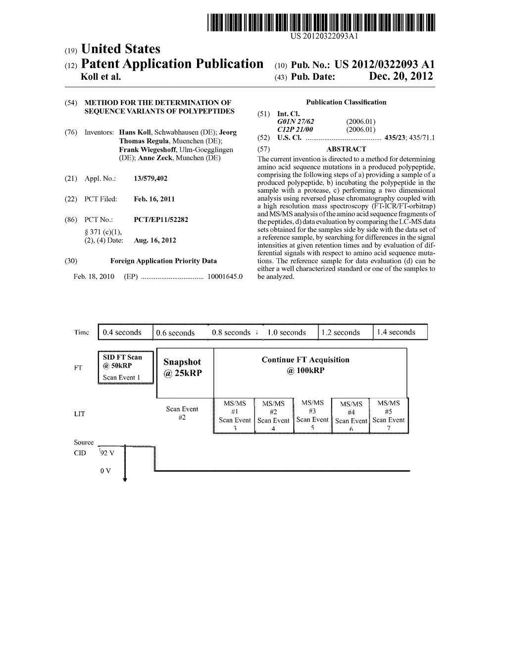 METHOD FOR THE DETERMINATION OF SEQUENCE VARIANTS OF POLYPEPTIDES - diagram, schematic, and image 01