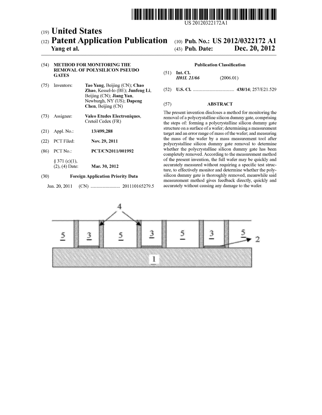 METHOD FOR MONITORING THE REMOVAL OF POLYSILICON PSEUDO GATES - diagram, schematic, and image 01