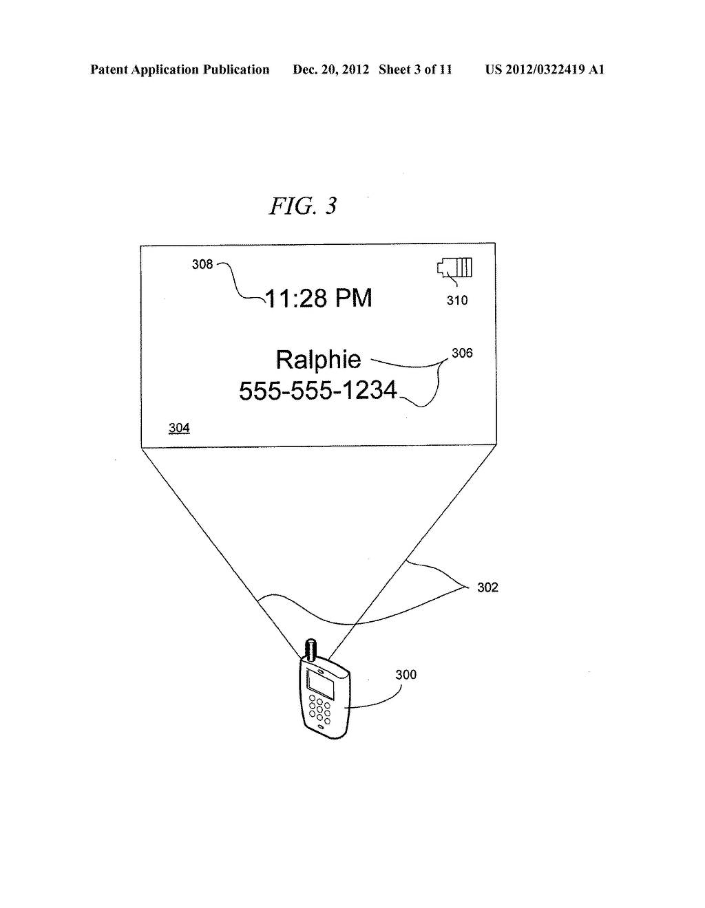 SYSTEM AND METHOD FOR PROJECTING INFORMATION FROM A WIRELESS DEVICE - diagram, schematic, and image 04