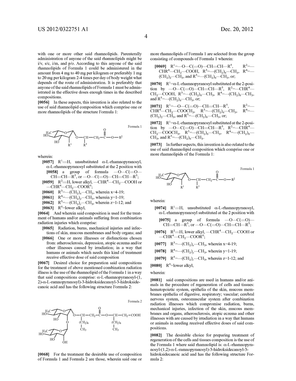  USE OF RHAMNOLIPIDS AS A DRUG OF CHOICE IN THE CASE OF NUCLEAR DISASTERS     IN THE TREATMENT OF THE COMBINATION RADIATION INJURIES AND ILLNESSES IN     HUMANS AND ANIMALS - diagram, schematic, and image 14