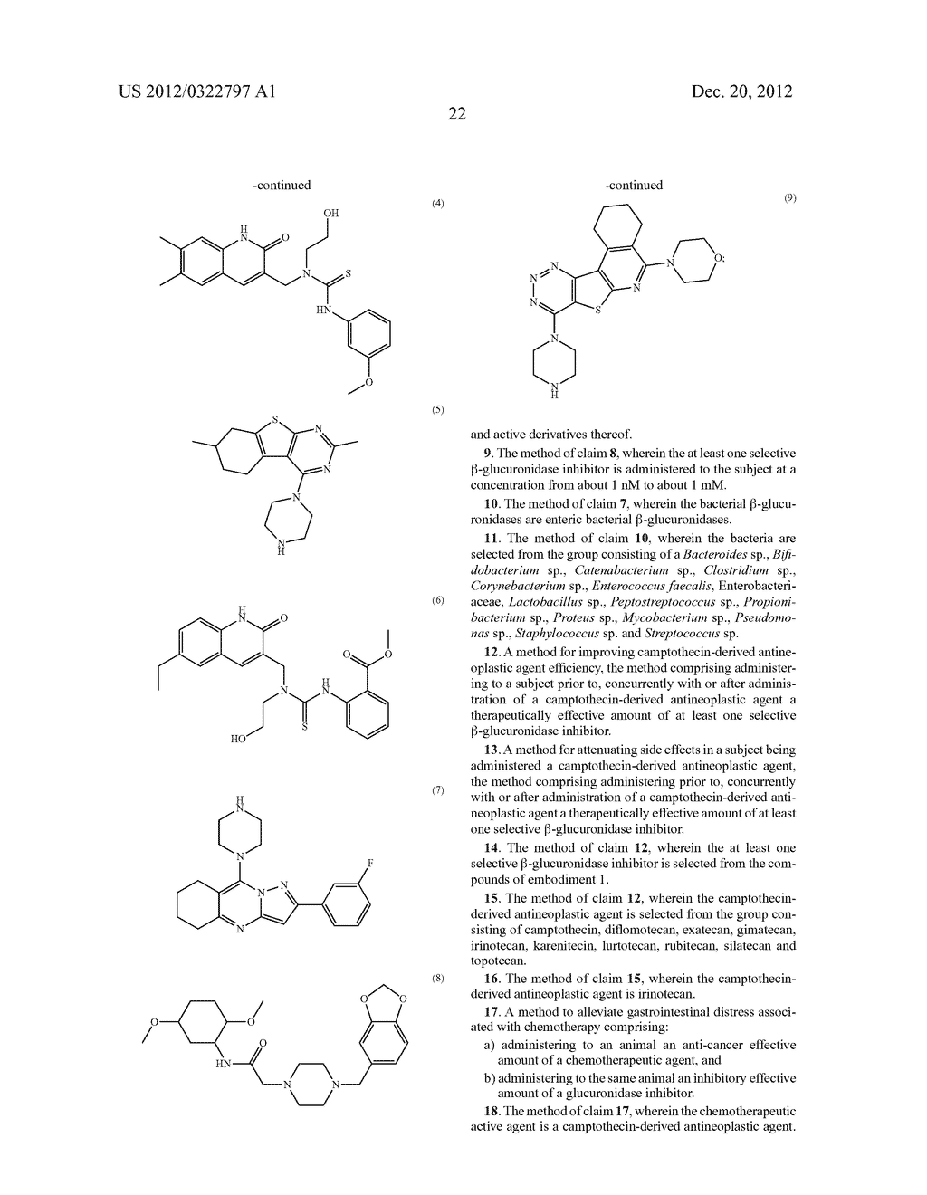 SELECTIVE BETA-GLUCURONIDASE INHIBITORS AS A TREATMENT FOR SIDE EFFECTS OF     CAMPTOTHECIN ANTINEOPLASTIC AGENTS - diagram, schematic, and image 45