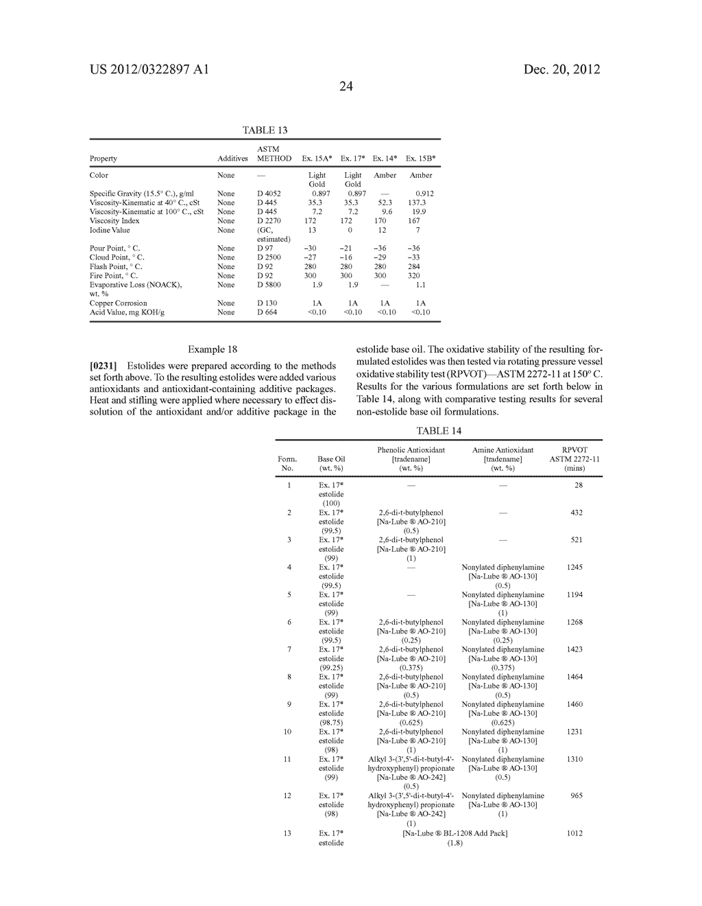 ESTOLIDE COMPOSITIONS EXHIBITING HIGH OXIDATIVE STABILITY - diagram, schematic, and image 25