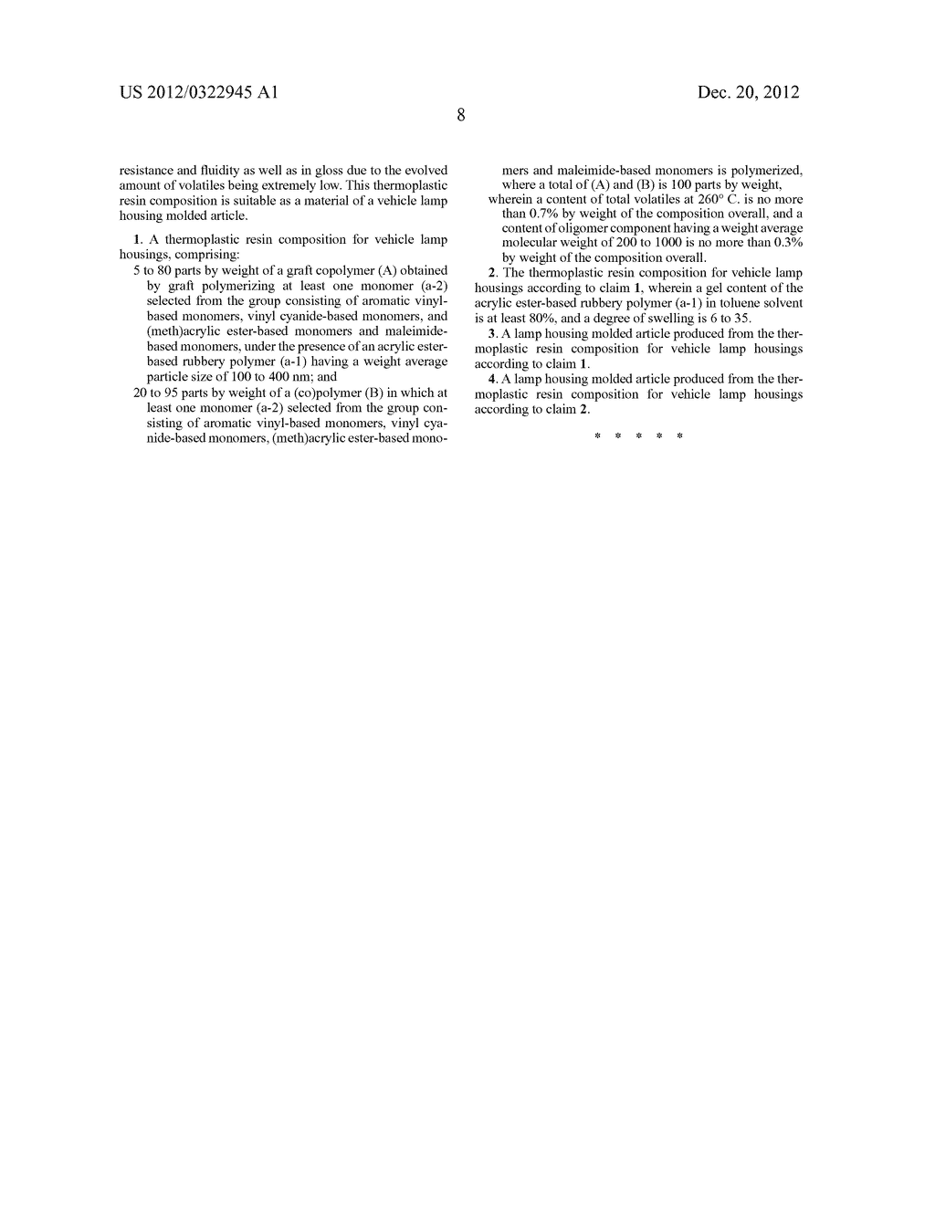 THERMOPLASTIC RESIN COMPOSITION FOR VEHICLE LAMP HOUSINGS - diagram, schematic, and image 09