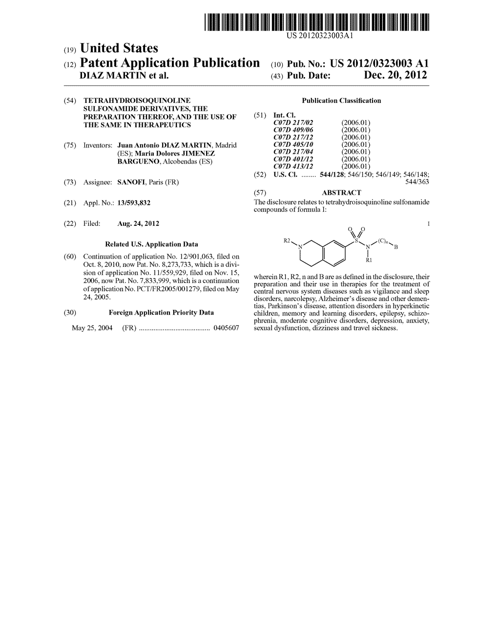 TETRAHYDROISOQUINOLINE SULFONAMIDE DERIVATIVES, THE PREPARATION THEREOF,     AND THE USE OF THE SAME IN THERAPEUTICS - diagram, schematic, and image 01