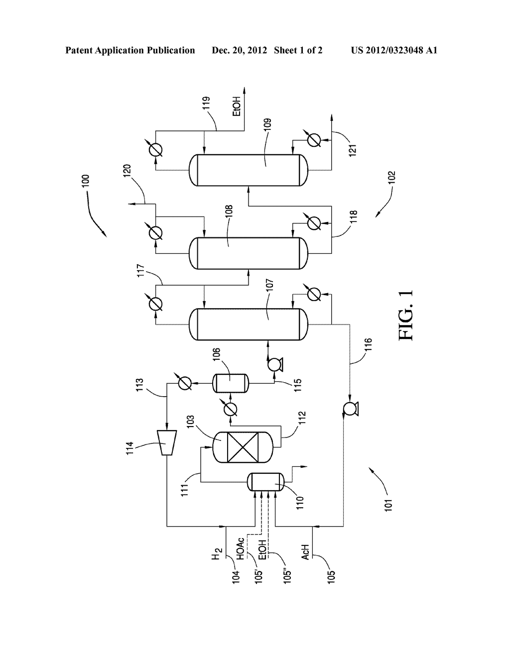 Processes For Producing Ethanol From Acetaldehyde - diagram, schematic, and image 02