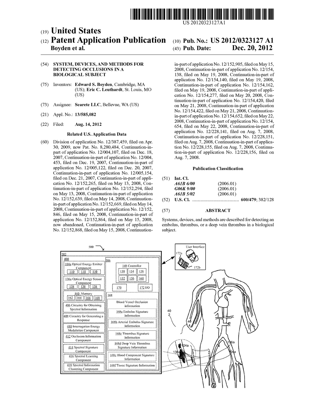 System, Devices, and Methods For Detecting Occlusions In A Biological     Subject - diagram, schematic, and image 01