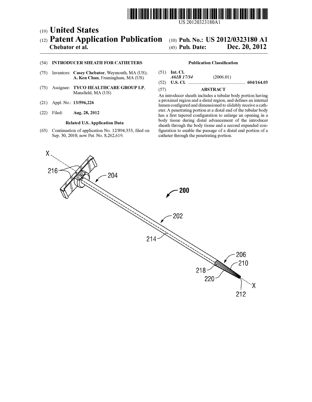 INTRODUCER SHEATH FOR CATHETERS - diagram, schematic, and image 01