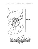 ABSORBENT ARTICLE INCLUDING AN  ABSORBENT CORE LAYER HAVING A MATERIAL     FREE ZONE AND A TRANSFER LAYER ARRANGED BELOW THE ABSORBENT CORE LAYER diagram and image