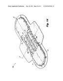 ABSORBENT ARTICLE INCLUDING AN  ABSORBENT CORE LAYER HAVING A MATERIAL     FREE ZONE AND A TRANSFER LAYER ARRANGED BELOW THE ABSORBENT CORE LAYER diagram and image