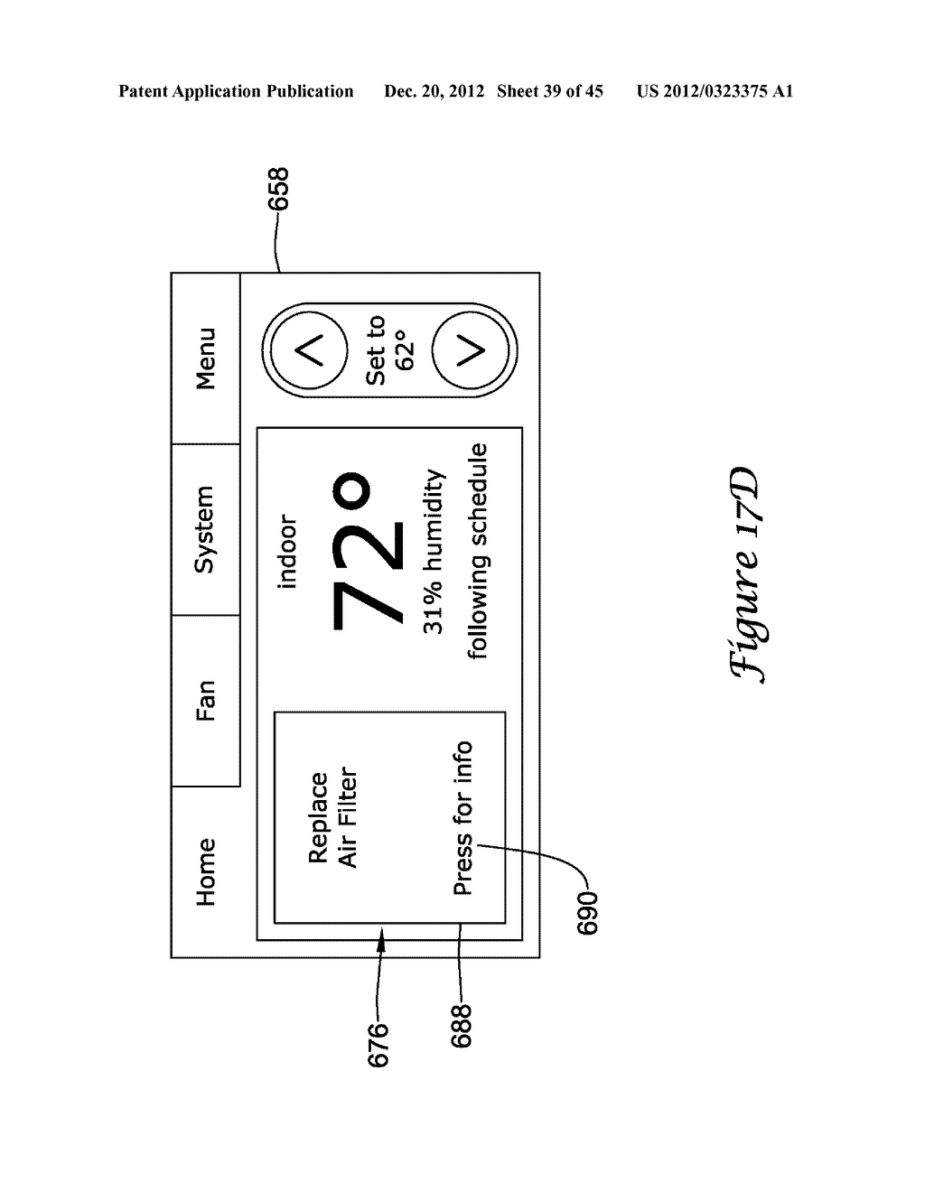 METHOD AND APPARATUS FOR CONFIGURING A FILTER CHANGE NOTIFICATION OF AN     HVAC CONTROLLER - diagram, schematic, and image 40