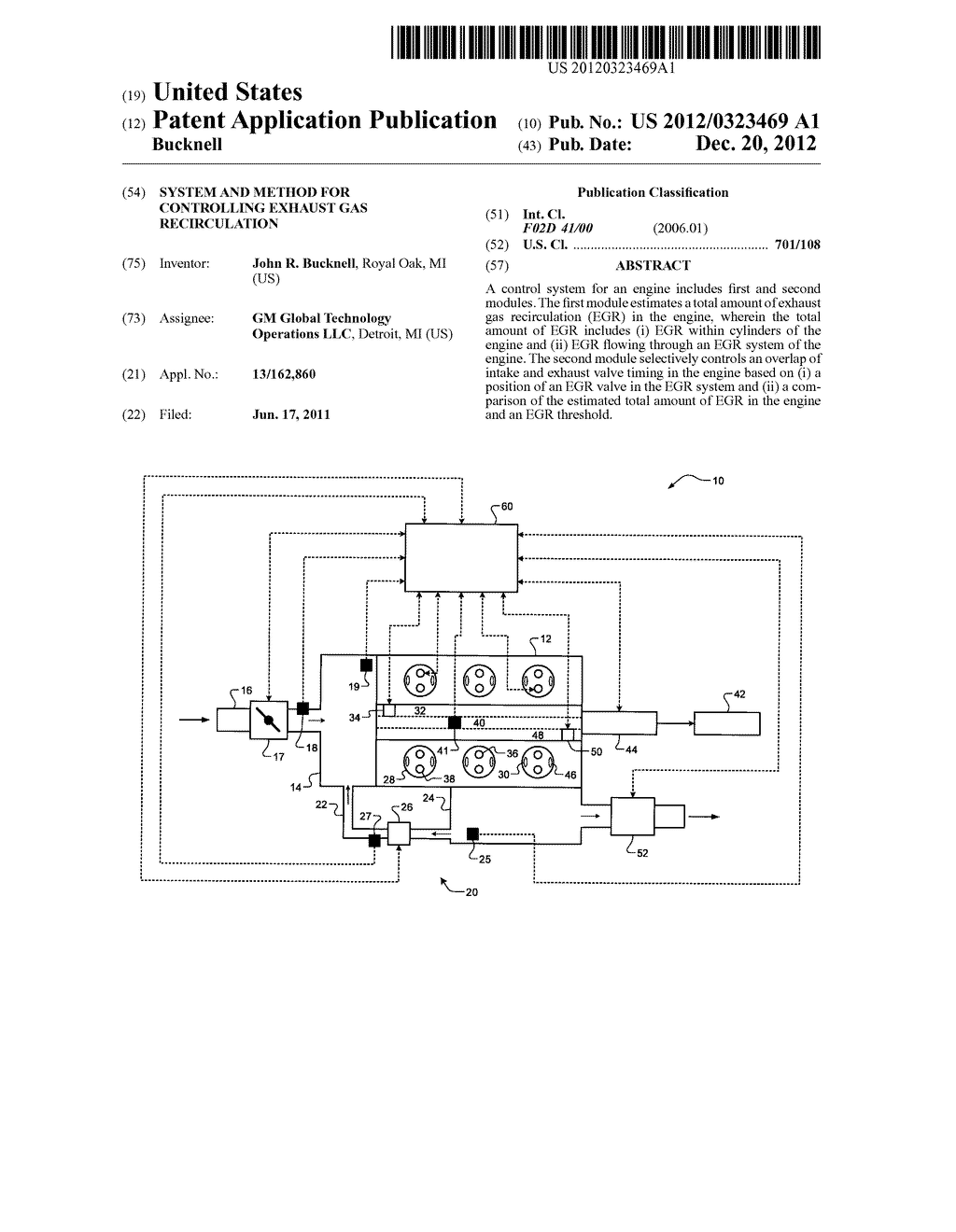 SYSTEM AND METHOD FOR CONTROLLING EXHAUST GAS RECIRCULATION - diagram, schematic, and image 01