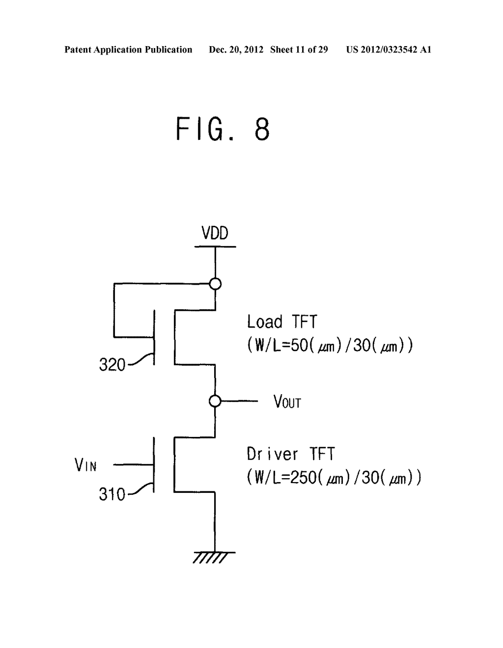 METHOD FOR CALCULATING PARAMETER VALUES OF THIN-FILM TRANSISTOR AND     APPARATUS FOR PERFORMING THE METHOD - diagram, schematic, and image 12