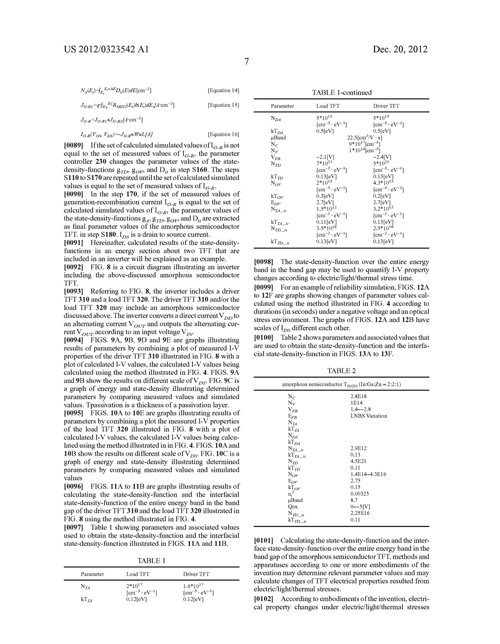 METHOD FOR CALCULATING PARAMETER VALUES OF THIN-FILM TRANSISTOR AND     APPARATUS FOR PERFORMING THE METHOD - diagram, schematic, and image 37