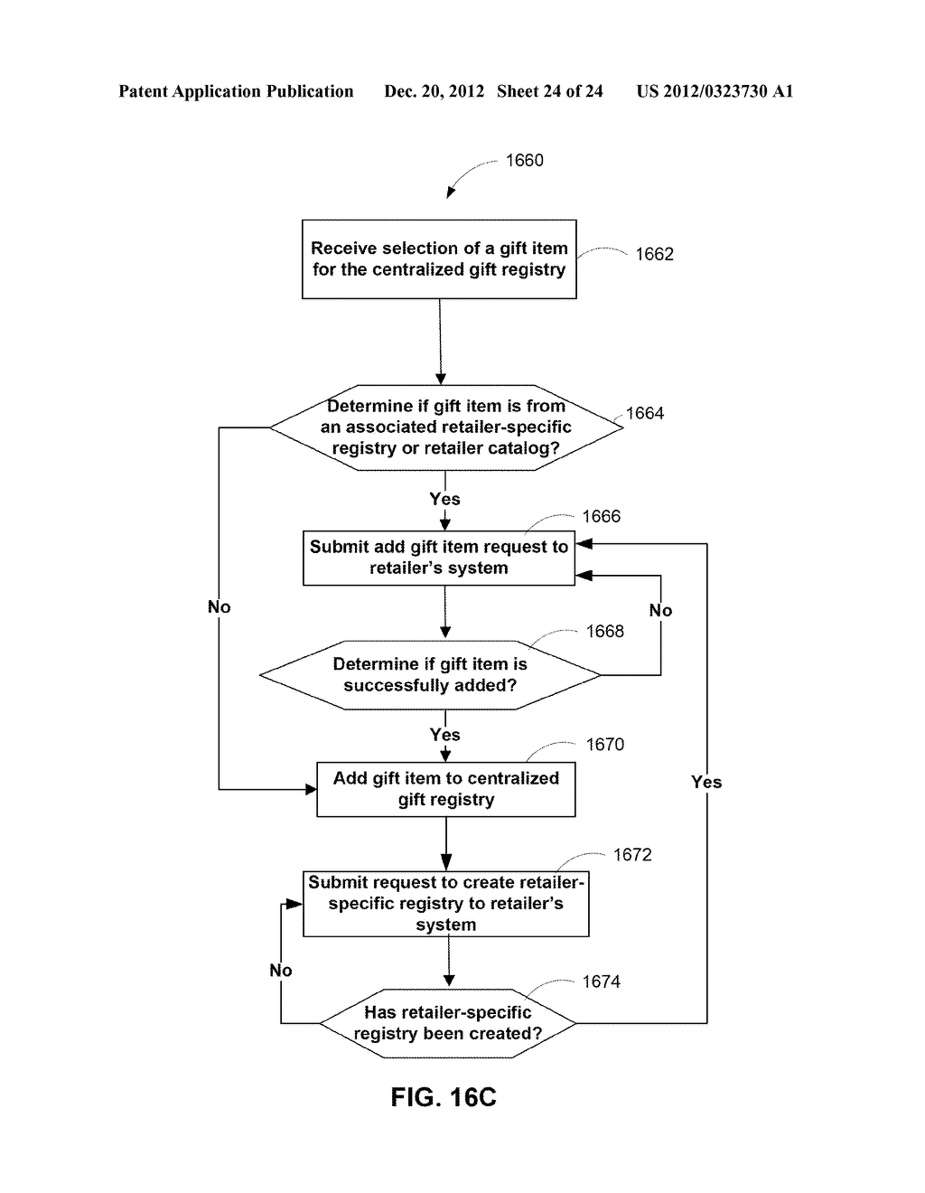 SYSTEMS AND METHODS FOR A CENTRALIZED GIFT REGISTRY WITH UPLOAD AND MERGE     OF A RETAILER-SPECIFIC REGISTRY - diagram, schematic, and image 25