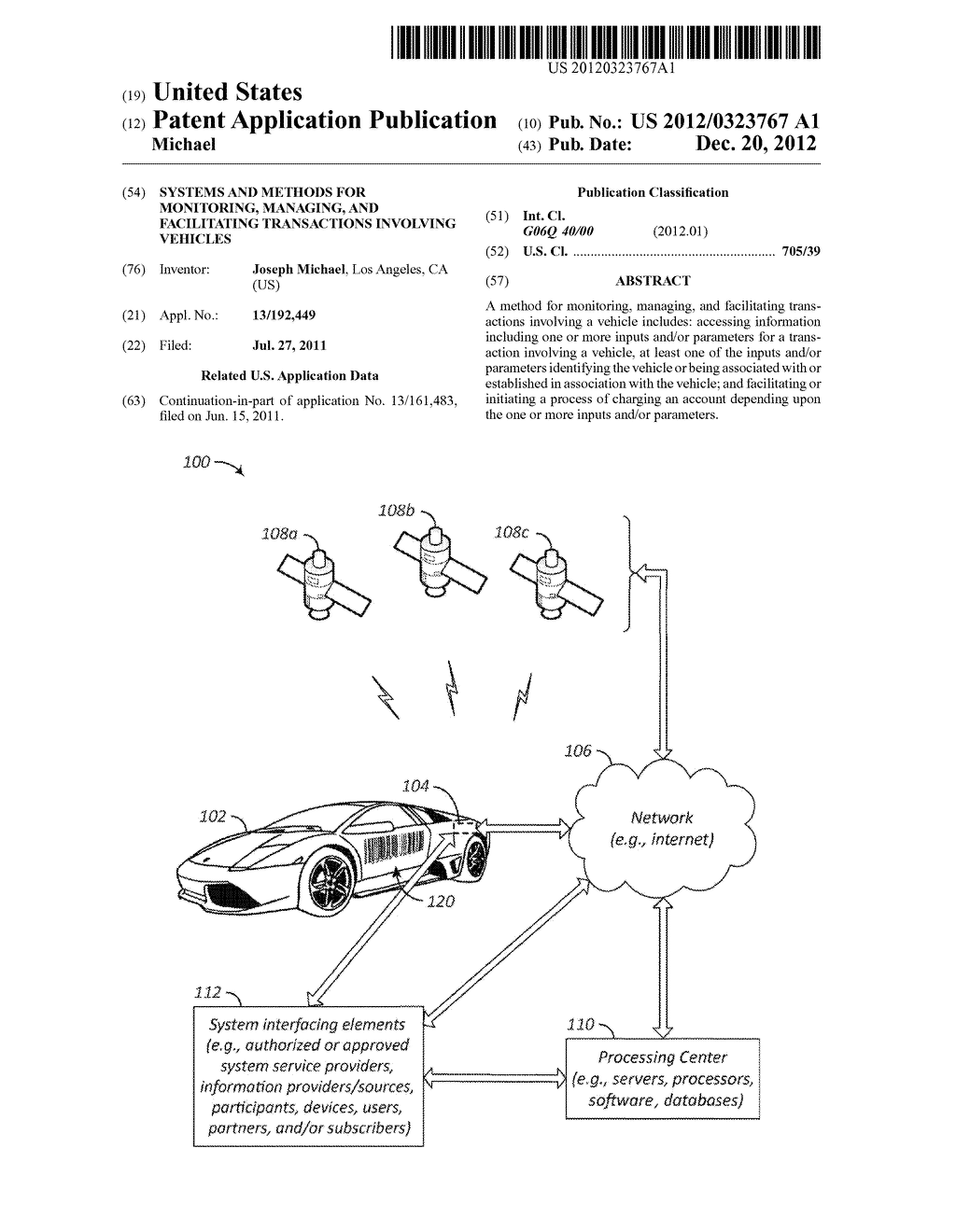 Systems and methods for monitoring, managing, and facilitating     transactions involving vehicles - diagram, schematic, and image 01