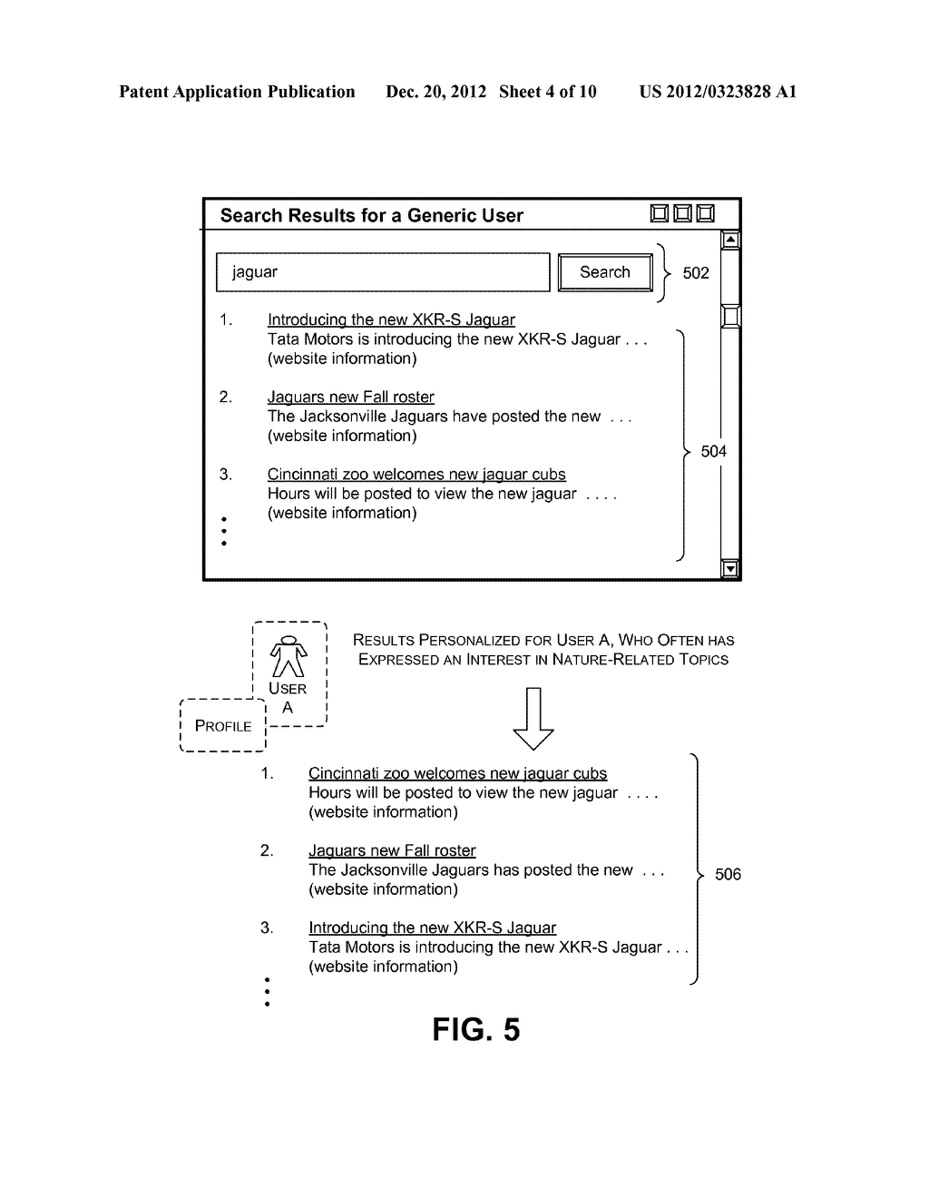 FUNCTIONALITY FOR PERSONALIZING SEARCH RESULTS - diagram, schematic, and image 05