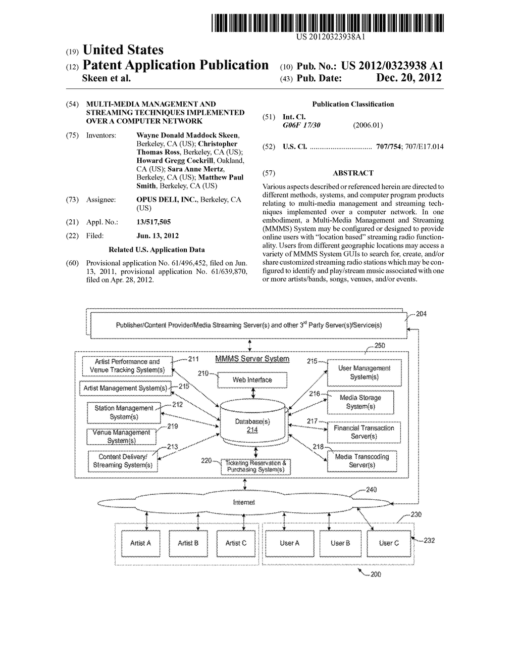 MULTI-MEDIA MANAGEMENT AND STREAMING TECHNIQUES IMPLEMENTED OVER A     COMPUTER NETWORK - diagram, schematic, and image 01