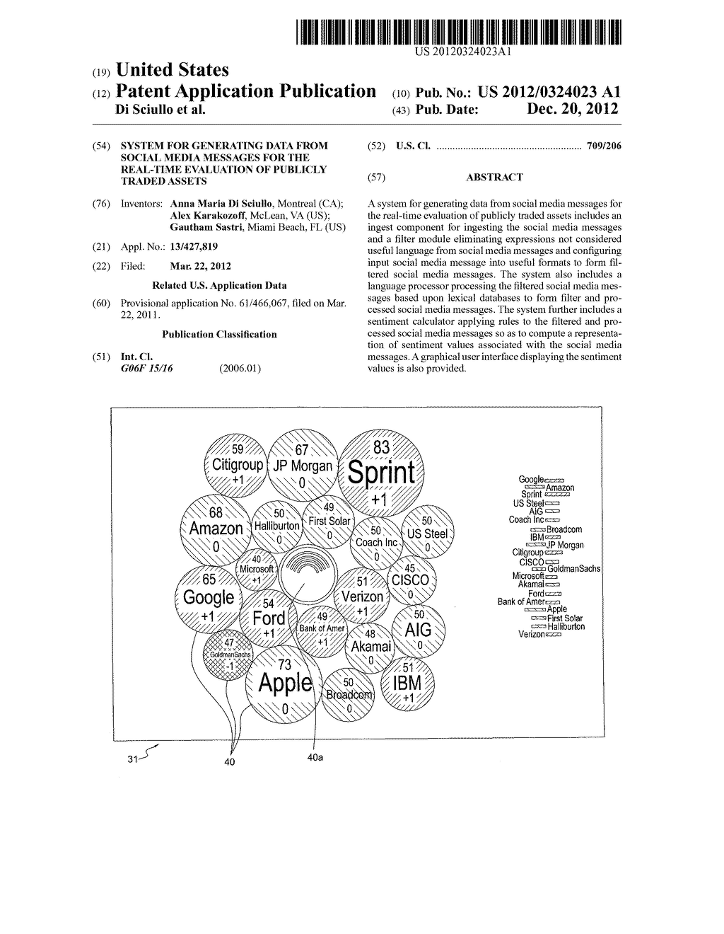 SYSTEM FOR GENERATING DATA FROM SOCIAL MEDIA MESSAGES FOR THE REAL-TIME     EVALUATION OF PUBLICLY TRADED ASSETS - diagram, schematic, and image 01