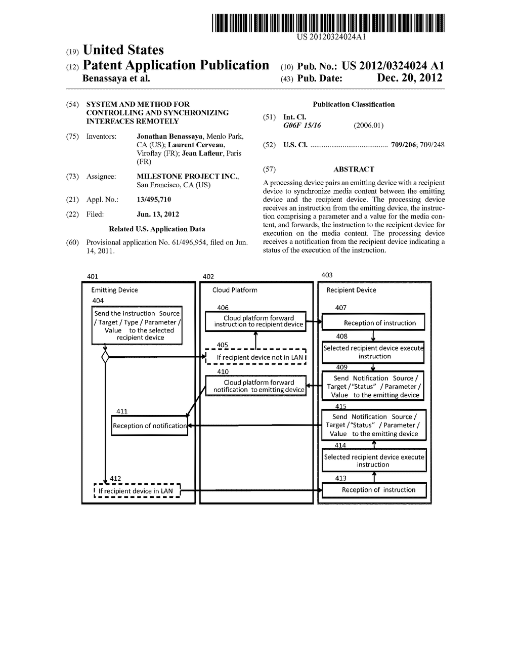 SYSTEM AND METHOD FOR CONTROLLING AND SYNCHRONIZING INTERFACES REMOTELY - diagram, schematic, and image 01