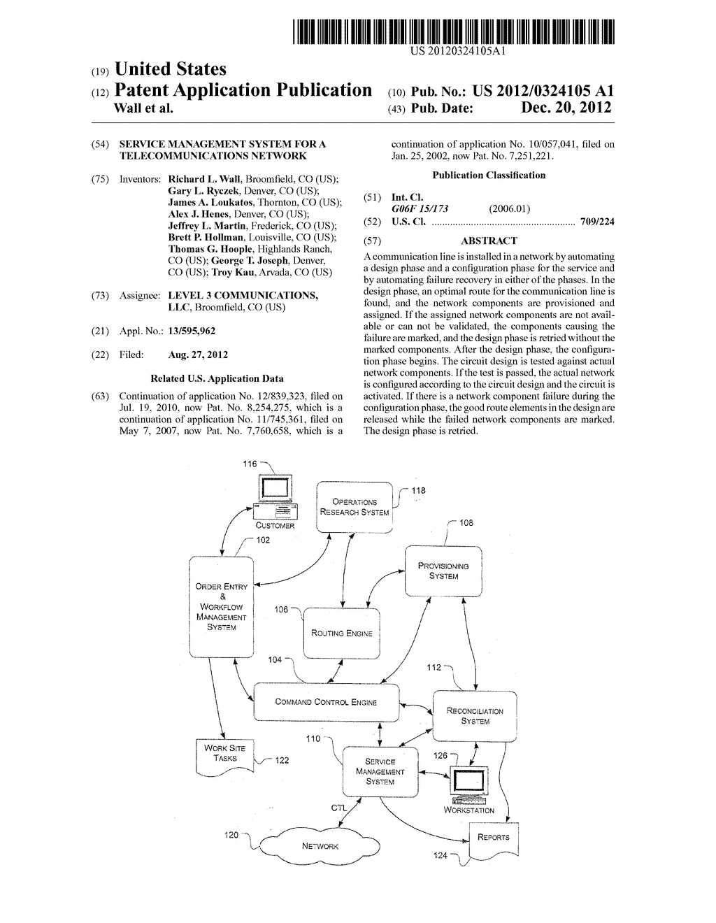 SERVICE MANAGEMENT SYSTEM FOR A TELECOMMUNICATIONS NETWORK - diagram, schematic, and image 01