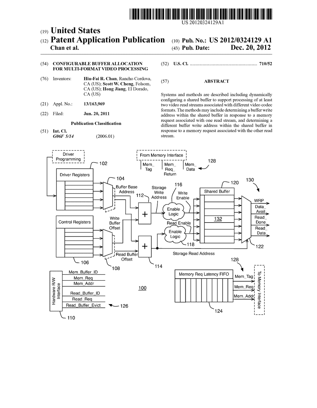 CONFIGURABLE BUFFER ALLOCATION FOR MULTI-FORMAT VIDEO PROCESSING - diagram, schematic, and image 01