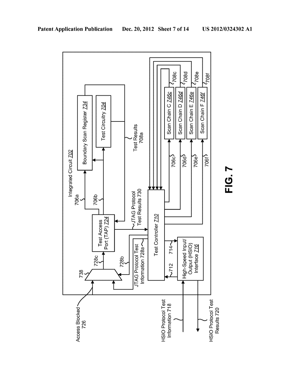 INTEGRATED CIRCUIT FOR TESTING USING A HIGH-SPEED INPUT/OUTPUT INTERFACE - diagram, schematic, and image 08