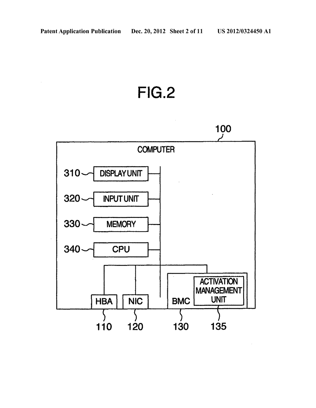 COMPUTER SYSTEM, VIRTUAL COMPUTER SYSTEM, COMPUTER ACTIVATION MANAGEMENT     METHOD AND VIRTUAL COMPUTER ACTIVATION MANAGEMENT METHOD - diagram, schematic, and image 03