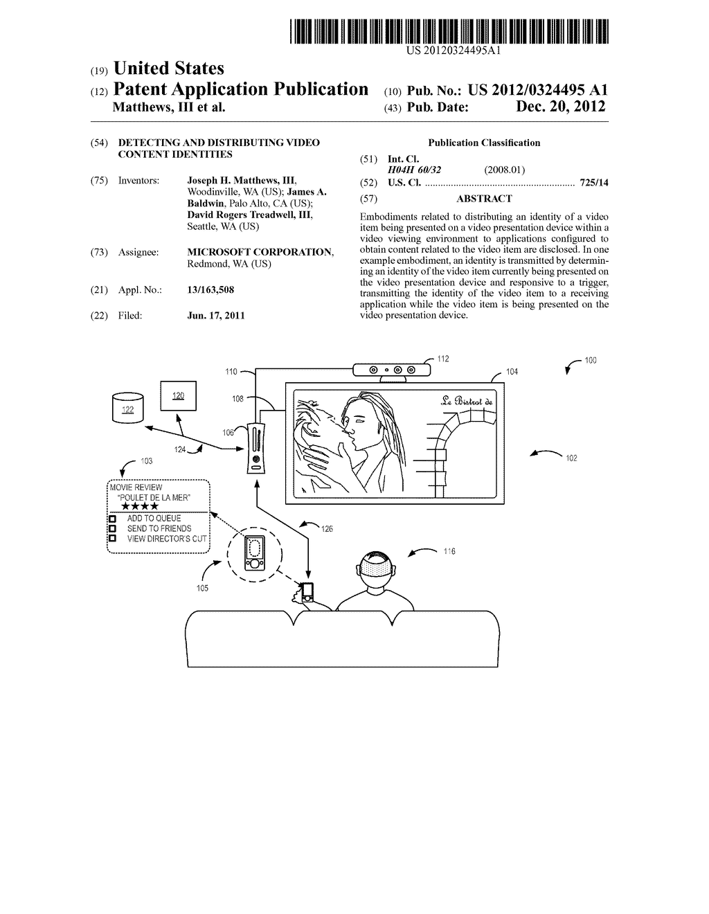 DETECTING AND DISTRIBUTING VIDEO CONTENT IDENTITIES - diagram, schematic, and image 01