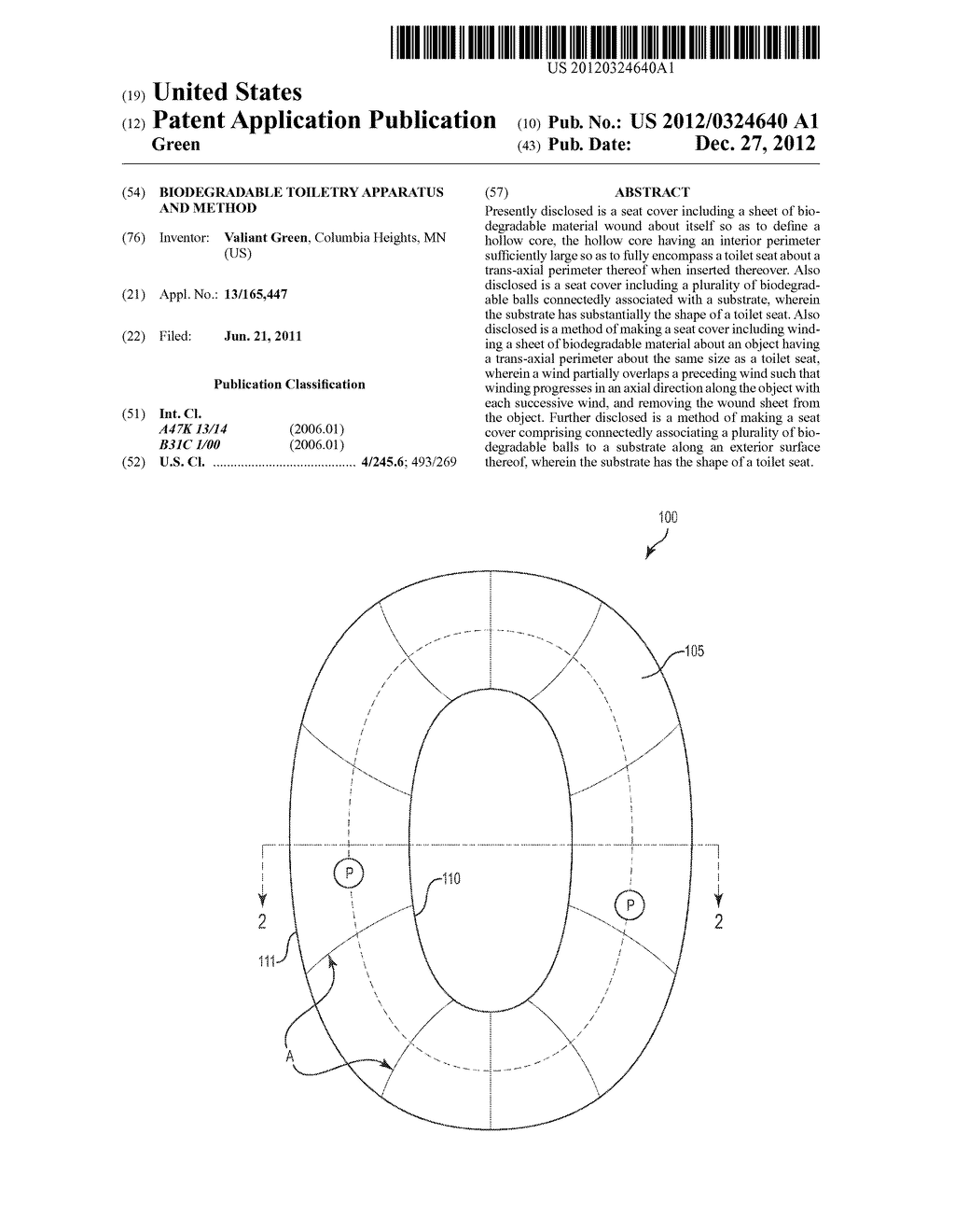 BIODEGRADABLE TOILETRY APPARATUS AND METHOD - diagram, schematic, and image 01