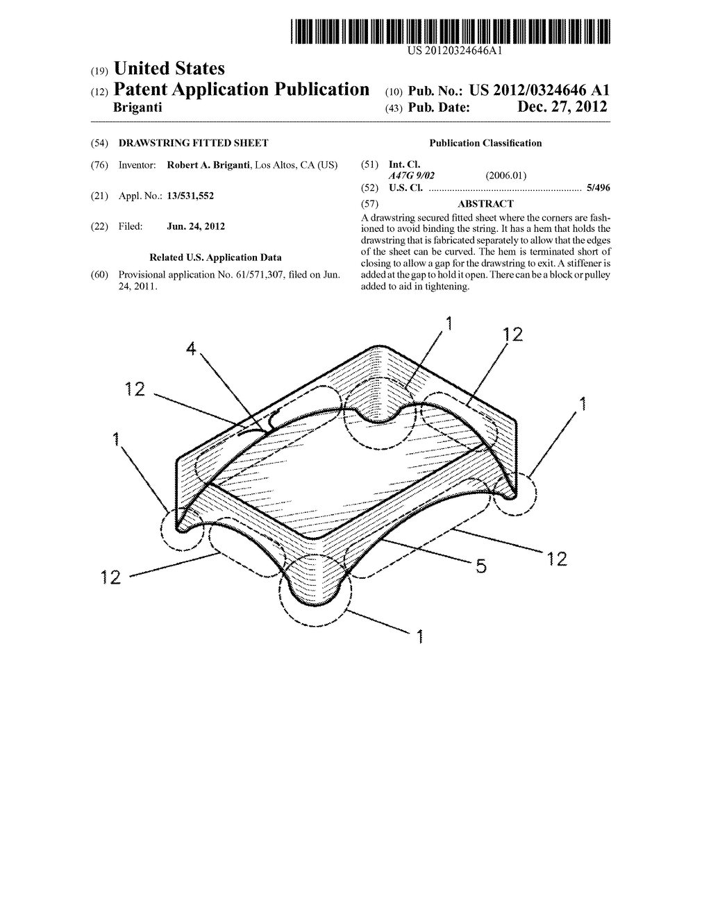 Drawstring Fitted Sheet - diagram, schematic, and image 01