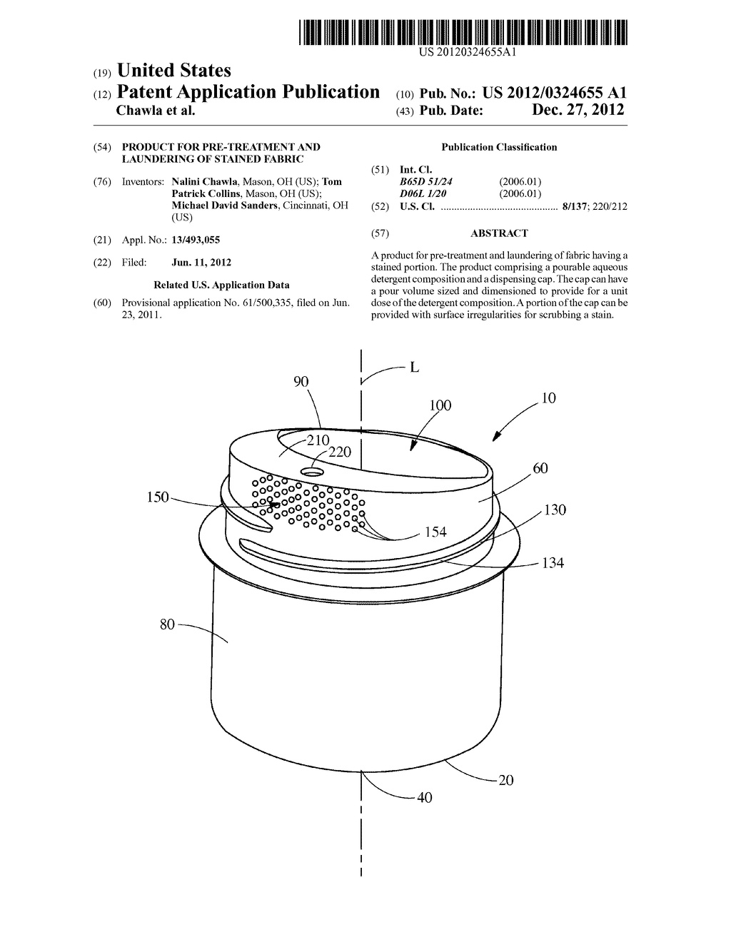 PRODUCT FOR PRE-TREATMENT AND LAUNDERING OF STAINED FABRIC - diagram, schematic, and image 01