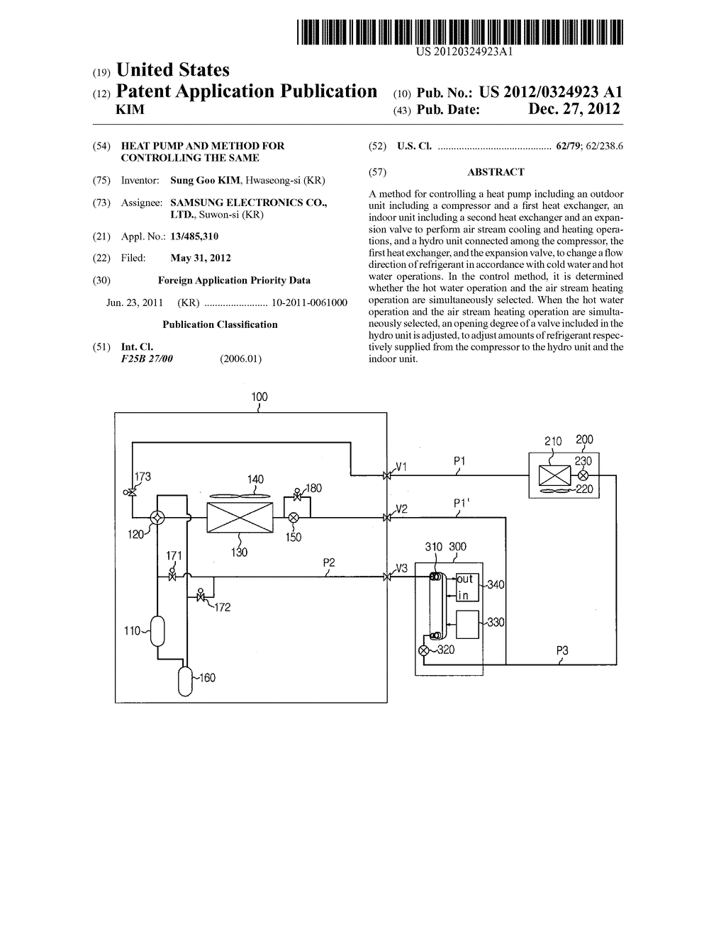 HEAT PUMP AND METHOD FOR CONTROLLING THE SAME - diagram, schematic, and image 01