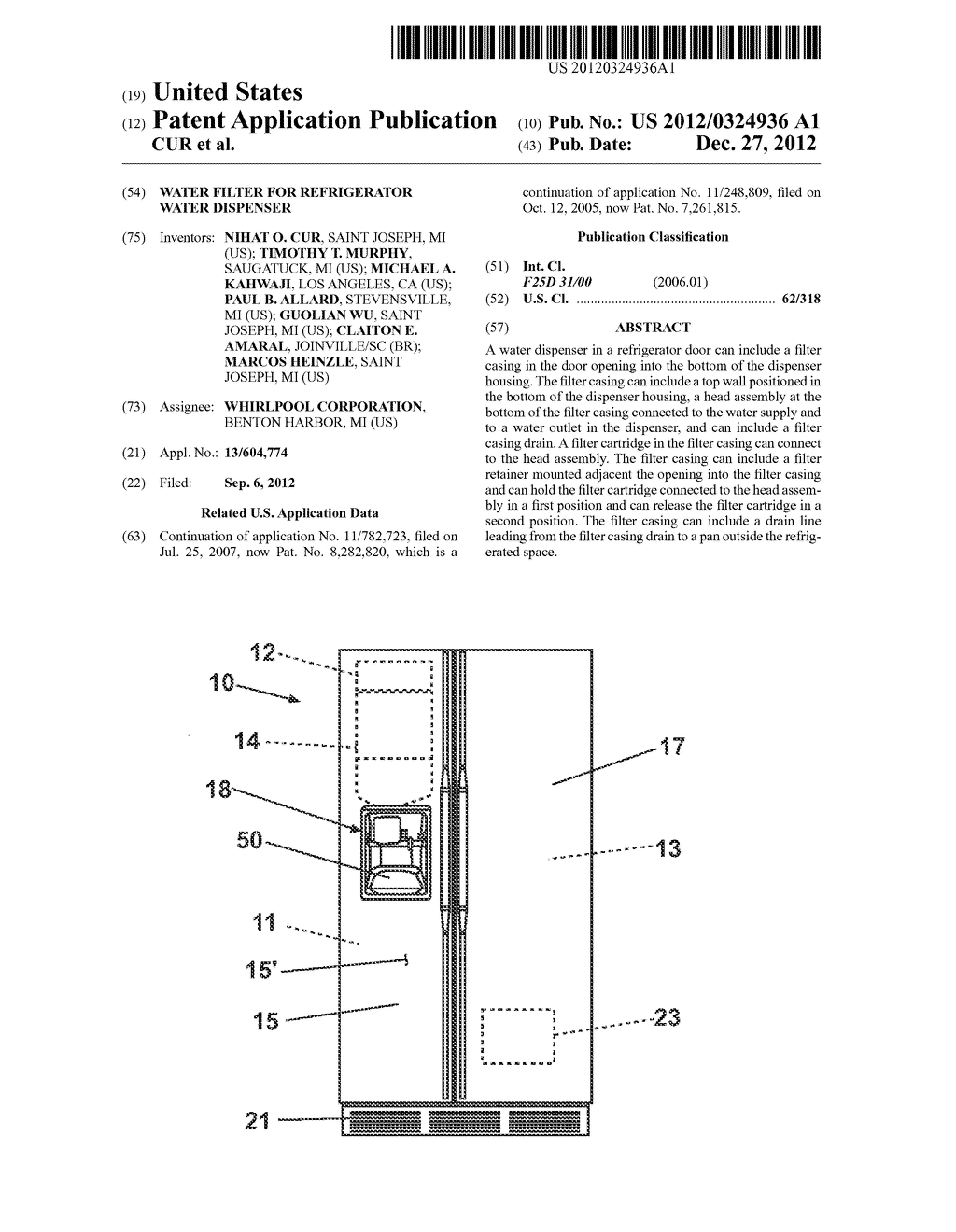 WATER FILTER FOR REFRIGERATOR WATER DISPENSER - diagram, schematic, and image 01