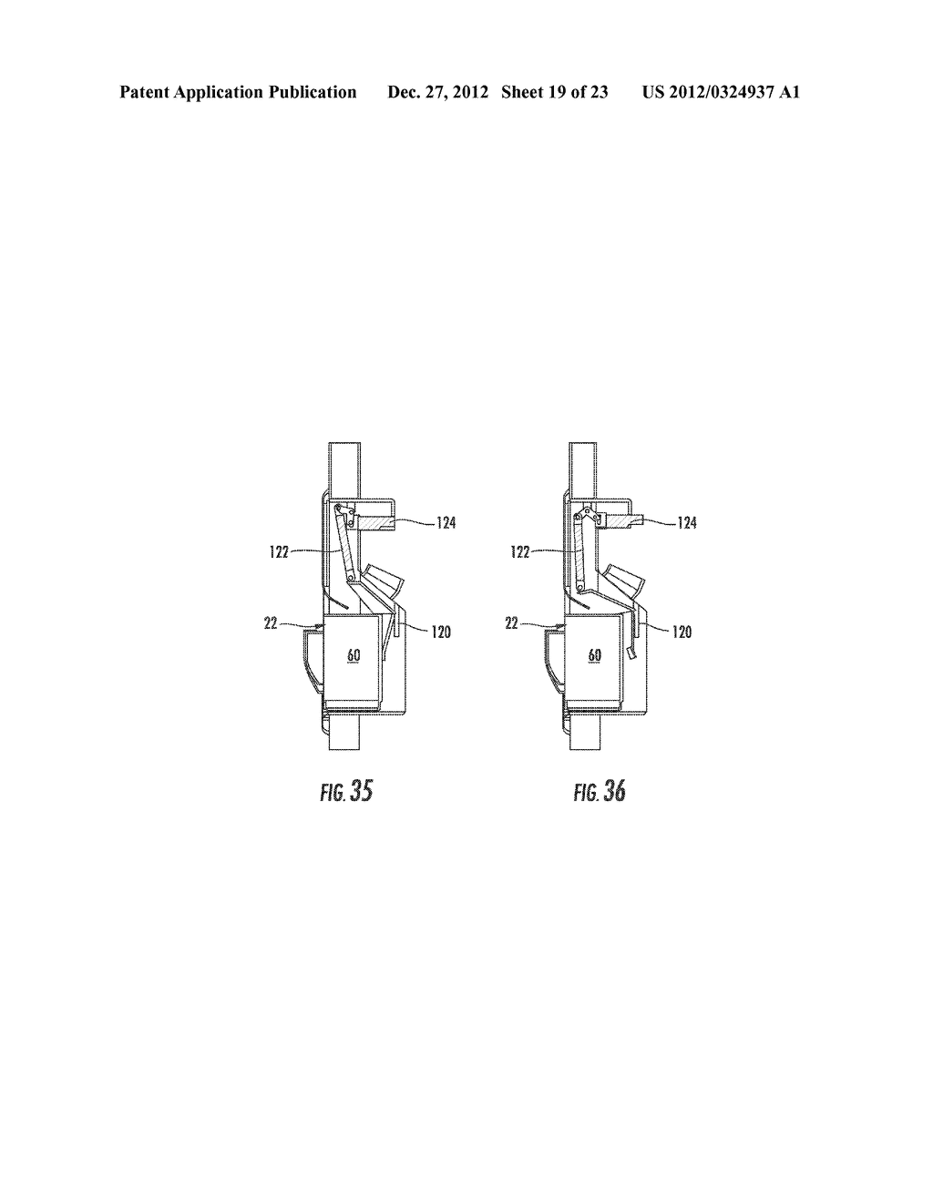 APPARATUS AND METHOD FOR DISPENSING ICE FROM A BOTTOM MOUNT REFRIGERATOR - diagram, schematic, and image 20