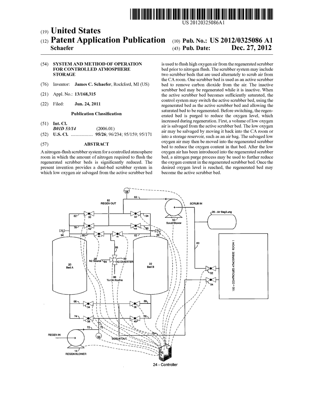 SYSTEM AND METHOD OF OPERATION FOR CONTROLLED ATMOSPHERE STORAGE - diagram, schematic, and image 01