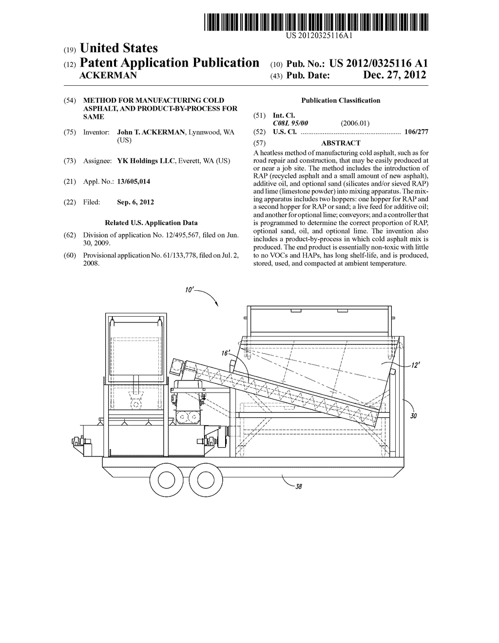 METHOD FOR MANUFACTURING COLD ASPHALT, AND PRODUCT-BY-PROCESS FOR SAME - diagram, schematic, and image 01