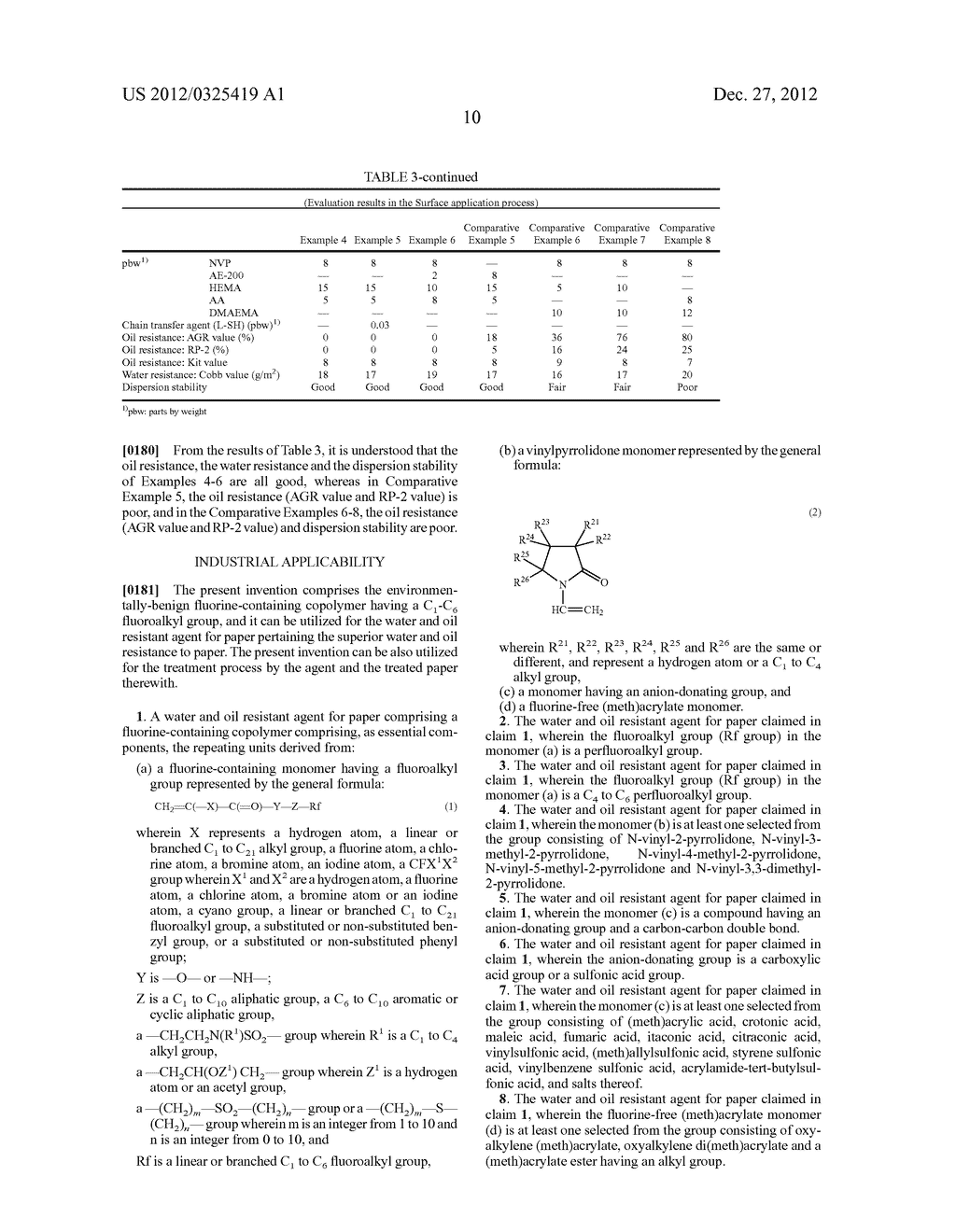 WATER AND OIL RESISTANT AGENT FOR PAPER AND PAPER TREATMENT PROCESS - diagram, schematic, and image 11